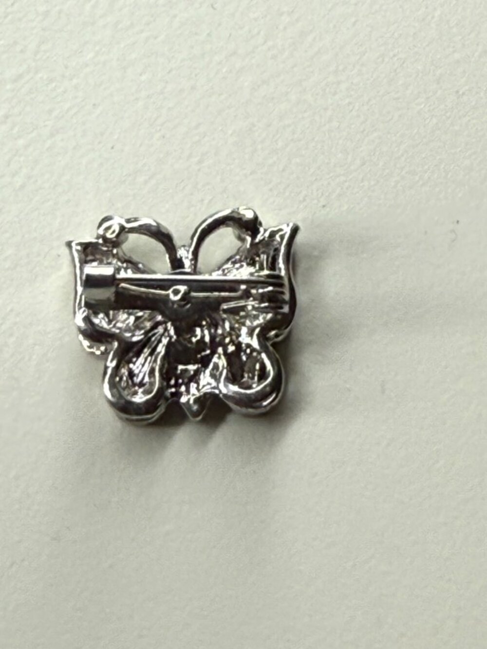 Petite Clear Rhinestone Butterfly Brooch - Picture 3 of 4